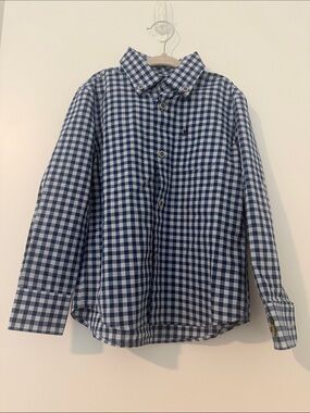johnnie-O Blue & White Gingham Button-Down Shirt